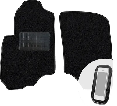 Produktbild von moto-MOLTICO Vorne Fußmatten Auto Velours Autoteppiche Schwarz Automatten Set 2-teilig passend für Mitsubishi Outlander I 2001-2006