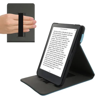 Produktbild von kwmobile Schutzhülle kompatibel mit Kobo Clara HD - Hülle e-Reader mit Schlaufe Ständer - - Petrol