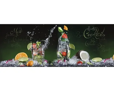 Produktbild von Glasbild Exotic Cocktails 125x50 cm