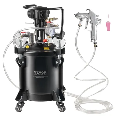 Immagine prodotto di Serbatoio a pressione VEVOR per verniciatura a spruzzo, serbatoio a pressione da 10 L completamente automatico con funzione di agitazione, pressione regolabile di 70 psi, serbatoio a pressione, serbatoio per verniciatura con pistola a spruzzo e tubi flessibili, per verniciatura ecc.