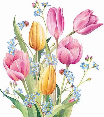 Produktbild von Ambiente Servietten Tulpen Bouquet 25 cm
