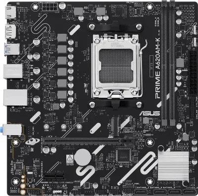 Obrázek produktu pro ASUS PRIME A620AM-K, AMD, Zásuvka AM5, AMD Ryzen 7000 Series, AMD Ryzen 8000 Series, AMD Ryzen 9000 Series, Zásuvka AM5, DDR5-SDRAM, 128 GB