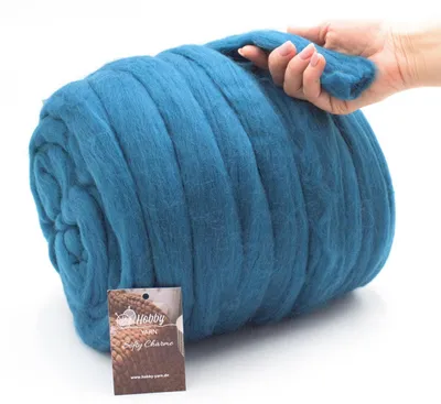 Image de Hobby YARN - Softy Charme – 100 % laine vierge, 1 kg, laine à feutrer mérinos XXL, fil à feutrer extra-épais pour le feutrage à sec et humide 37313 Deep Lagoon