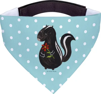 Produktbild von Mr. & Mrs. Panda Halstuch Hund Stinktier Blume - Türkis Pastell - Geschenk, Raubtier, Dreams, Bandana für Hunde, Wildtier, Träume, Skunk, Dreieckstuch