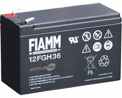 Zdjęcie produktu dla Bateria ołowiowo-kwasowa Fiamm 12V, 9Ah, z zaciskami Faston 6,3mm, wymiary 151x65x94 mm. Części zamienne