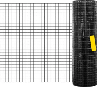 Produktbild von SucceBuy-Drahtgeflecht – 24 x 100 Fuß, verzinkter Stahl, Maschenweite 1 x 1 Zoll, 16 Gauge, vinylbeschichtetes Maschendrahtgeflecht mit Schneidezange und Handschuhen, ideal für Gartenzäune