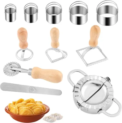 Produktbild von Dumpling Maker Set - Gyoza Schneider und Fülllöffel - 5 Stück - Multifunktional