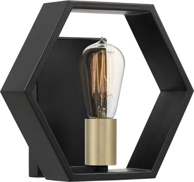 Obrázek produktu pro Nástěnné kovové svítidlo Š: 25,4 cm v černé zlaté barvě moderní nástěnné svítidlo