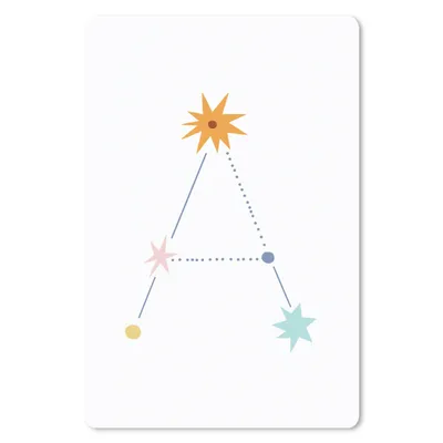 Produktbild von MuchoWow® Mauspad Mousepad Alphabet - Kind - Sterne 40x60 cm - Mousepads - Maus Mat - Pad - Mausunterlage - Schreibtisch Accesoire