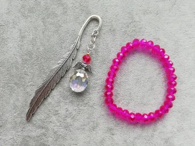 Produktbild von Set Lesezeichen Armband Engel Rosa Kommunion