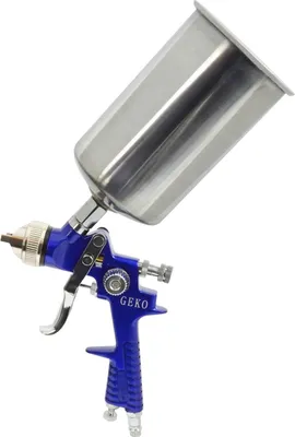 Immagine prodotto di Pistola per verniciare a spruzzo professionale,serbatoio in acciaio inox soprastante con capacità 600 ml e ugello 1,4 mm, Geko