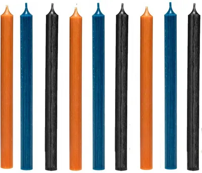Immagine prodotto di Candele lunghe da tavola Cactula Coloured Luxe da 28 cm – Bold Interior – Arancione, blu e nero