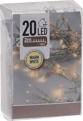 Image de Guirlande lumineuse avec 20 LED en blanc chaud - 200 cm - Guirlande de table de Noël Décoration Eclairage intérieur