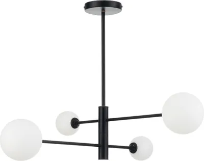 Image de Lustre Dorado noir et blanc 4xG9x40W, verre, dimensions : 49x79x79 cm, IP20, Light Prestige