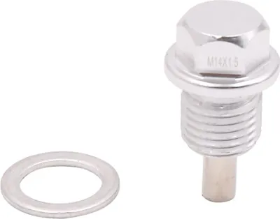 Produktbild von M14 x 1,5 mm Gewinde,magnetisches Auto Ölwannen Ablassschrauben Set silber mit Unterlegscheibe