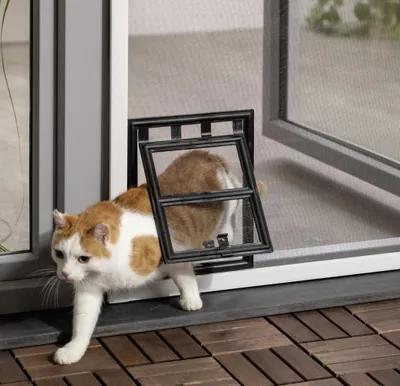 Produktbild von Primaster Katzenklappe für Fliegenschutzfenster 24 x 29 cm anthrazit