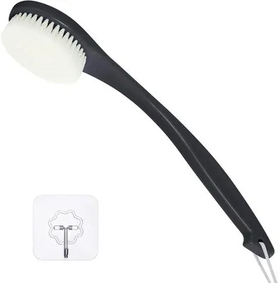 Obrázok produktu pre Ergonomický sprchový hrebeň, čierny, s dlhou rukoväťou