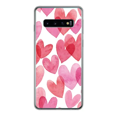 Produktbild von MuchoWow® Handyhülle Schutzhülle Hülle für Samsung Galaxy S10 Ein Aquarell mit Herz-Illustration Silikon Softcase Handy Hülle - Handytasche