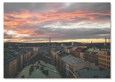 Zdjęcie produktu dla PLAKAT – 59 x 42 cm (A2) – „Dlaczego?” – Zachód słońca nad panoramą miasta – Dekoracja ścienna do salonu, sypialni i przedpokoju, nowoczesny plakat, bez ramy