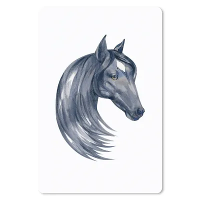 Produktbild von MuchoWow® Mauspad Mousepad Pferd - Aquarell - Schwarz - Mädchen - Kinder - Mädchen 18x27 cm - Mousepads - Maus Mat - Pad - Mausunterlage