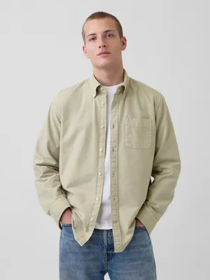 Produktbild von GAP Herren Kariertes Hemd aus Baumwolle, Beige, mit Button-Down-Kragen, Größe L