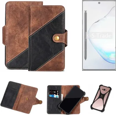 Produktbild von K-S-Trade Handyhülle Schutzhülle Bookstyle Case kompatibel mit Samsung Galaxy Note 10 Klapphülle Cover Hülle Schutztasche 1x