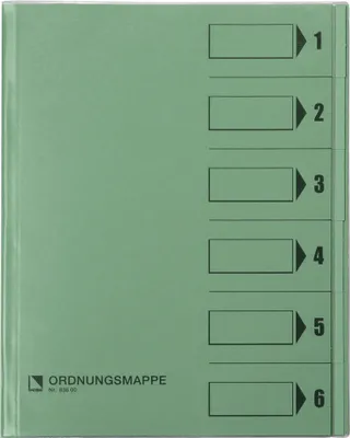Produktbild von Bene Ordnungsmappe 083600GN DIN A4 6Fächer PVC grün