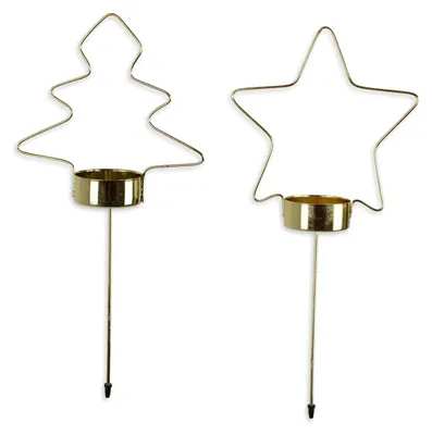 Produktbild von Adventskerzehalter für Teelichter in Gold