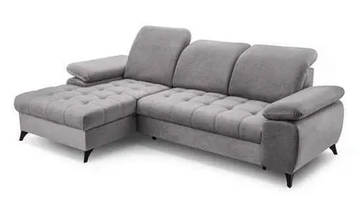 Obrázek produktu pro BEAUTYSOFA Rohová pohovka s funkcí spaní BELLO, otoman vlevo, tvar L, barva: šedá (Whisper17)
