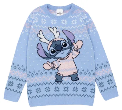 Produktbild von Lilo & Stitch - Pullover für Kinder - weihnachtliches Design NS7258 (146-152) (Blau)