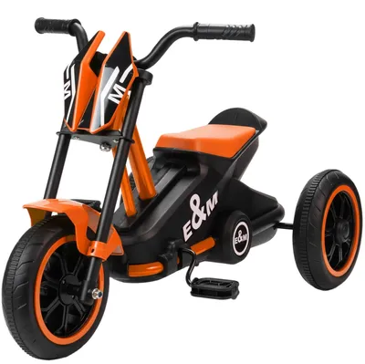 Imagen del producto de Triciclo para niños con pedales y ruedines | Color: Naranja | Dimensiones: 44x79x50 cm