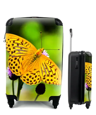 Produktbild von MuchoWow® Koffer Handgepäck Trolley Rollkoffer Kleine Reisekoffer mit 4 Rollen - Schmetterling - Tiger - Blume - Cabin Size < 55x40x23 cm & 55x40x20 cm - Fotokoffer - Kabinenkoffer - Boardgepäck - Reise-Box - Reisekoffer - Reisegepäck - Koffer mit Bild - Trolley für Kinder