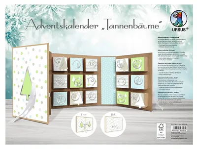 Produktbild von URSUS Adventskalender Bastelset Tannenbäume