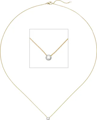 Produktbild von JOBO Collier Kette mit Anhänger 750 Gold Gelbgold Weißgold bicolor 1 Diamant Brillant