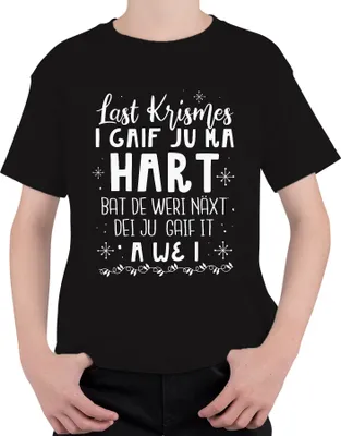 Produktbild von Last Christmas I Gave you my heart - Weihnachten Weihnachtsgeschenk Christmas Uni Kinder T-Shirt, Schwarz, 140