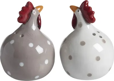 Immagine prodotto di Nääsgränsgården - Saliera e pepiera a forma di gallina, beige/bianca, H: 8 cm