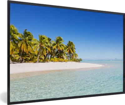 Produktbild von MuchoWow® MuchoWow® Gerahmtes Poster Meer - Insel - Palme 90x60 cm - Poster mit zchwarzem Bilderrahmen - Fotorahmen - Foto-Plakat