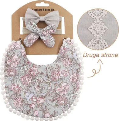 Obrázok produktu pre Vintage/boho obojstranná súprava podbradníka a čelenky