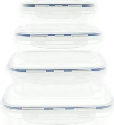 Image de HEDURA Boîtes de conservation avec couvercle Boîtes de stockage en plastique 8 pièces Récipients de stockage étanches à l'air Transparent