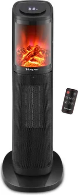 Immagine prodotto di Riscaldatore in Vetroceramica Beper P203TER011, 2000W, display LED, effetto fuoco 3D, timer fino a 8 ore, nero