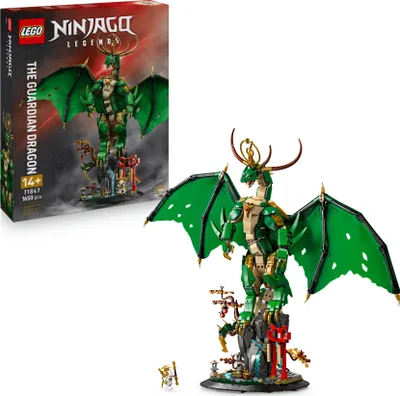 Produktbild von LEGO NINJAGO Wächterdrache Bauset - Mit Drachenfigur, Meister Wu Minifigur & Ständer – Bauspielset für Jungen ab 14 Jahren & Teenager 71847