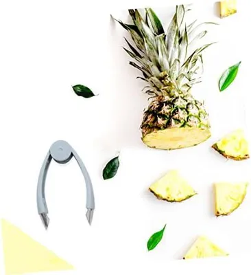 Produktbild von 2 Obstentferner aus Edelstahl mit rutschfestem Griff für Ananas, Erdbeeren, Obst und Gemüse