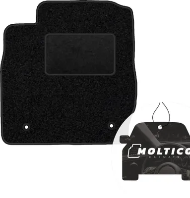 Produktbild von moto-MOLTICO Fahrer Fußmatte Auto Velours Fahrerseite Autoteppiche Schwarz Fahrermatte 1-teilig passend für Ford Fiesta 2011-2017