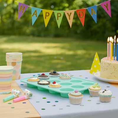 Produktbild von Muffin-Cupcake-Aufbewahrungsbox, für 24 Stück, zweistöckig