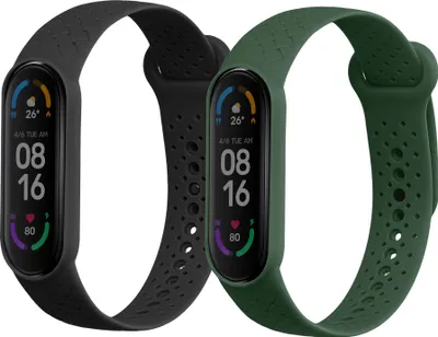 Produktbild von kwmobile 2x Sportarmband kompatibel mit Xiaomi Mi Band 6 / Mi Band 5 Armband - Fitnesstracker Band Set aus TPU Silikon