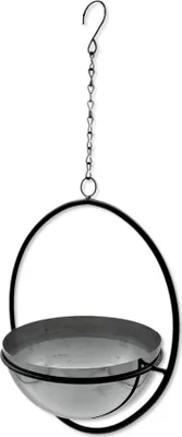 Produktbild von Metall Blumen-Ampel mit Rahmen schwarz silber 24 x 56cm Blumentopf hängend Hängeampel