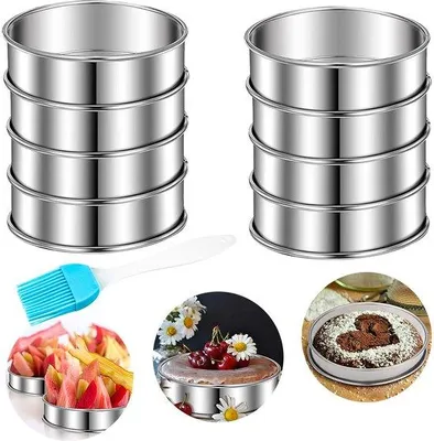 Produktbild von Famanu Backringe aus Edelstahl - Set von 8 - 8,5 x 2,5 cm