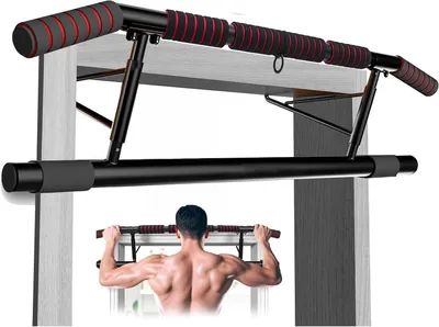 Produktbild von Zugstange für Türrahmen – Klimmzugstange – Vielseitiges Training – Klappbar, platzsparend – 69-92 cm – Schwarz