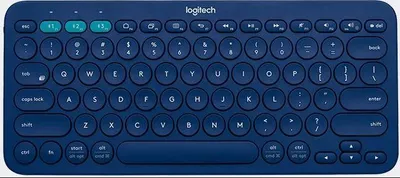 Produktbild von Logitech K380, Mini, Kabellos, Bluetooth, AZERTY, Blau