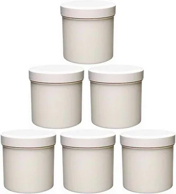 Image de Récipients en plastique blancs de 125 ml, sans BPA, lot de 6, adaptés au contact alimentaire